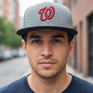 Washington Nationals New Era 9Fifty Hat Gray Black Red‎ Strapback MLB Adjustable